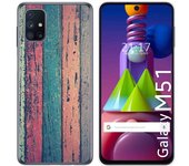 Tumundosmartphone Funda Gel Tpu para Samsung Galaxy M51 diseño Madera 10 Dibujos