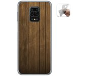 Tumundosmartphone Funda Gel Tpu para Xiaomi Redmi Note 9S / Note 9 Pro diseño Madera Dibujos