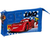 SAFTA - PORTATODO TRIPLE CARS "RACE READY" - Portatodo Triple - Organización Óptima con 3 Compartimentos y Bolsillo Interior Central - Estuche Diseño Único y Licencia Oficial
