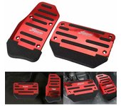 Universal Aluminum Automatic Transmission Car Pedal Cover Brake Fuel Gas Foot Pad Set Kit Pedals Red Blue -Slip Tools Automotive