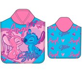 Poncho Toalla Stitch & Angel Disney, Licencia 100% Oficial, 55x100cm, New Import - Kiglam