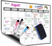 1 Set Magnetic Refrigerator Dry Erase Calendar 12" X 16" Monthly Planner Whiteboard Message Organizer For Kitchen Fridge With Fr