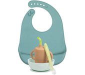 Nattou Set Vajilla Silicona + Taza + Babero