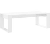 vidaXL Mesa de centro madera de ingeniería 102x50x35 cm Blanco, Negro, Blanco brillante Mesita de Salón o Comedor o Auxiliar Mesa de Café Meuble Salón