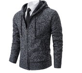 2024 New Autumn and Winter Jersey Men's Casual Sports Coat Solid Color Stand Collar Wweater Grab Fleece Warm Zipper Cardigan
