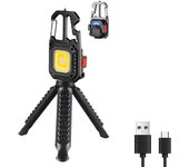 Mini COB Keychain Flashlight Protable Work Light USB Rechargeable Pocket Torch Outdoor Camping Fishing Emergency Lamp
