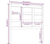 vidaXL Cabecero de cama madera maciza de pino blanco 95,5x4x100 cm
