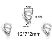25Pcs Stainless Steel Gold Black Lobster Clasps Jewelry Findings DIY Necklace Bracelet Making Accessories 9/10/11/12/13/15MM