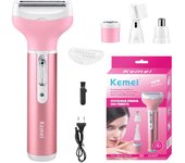 Kemei 4in1 Lady Shaver Legs Facial Body women electric shaver Eyebrow trimmer bikini Nose Ear Trimmer hair removal