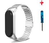 Three Beads Stainless Steel Watchband for Xiaomi Mi Band 6 5 4 3 Fashion Metal Wrist Strap for Mi Band 5 6 Bracelet on Miband 4