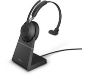 Auriculares Jabra Evolve2 65, Mono, Inalámbricos, Negro Bluetooth, Incluye Link 380 USB-A, Incluye Estación de Carga, Optimizados para Comunicación Unificada