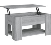 vidaXL Mesa de centro madera de ingeniería 79x49x41 cm Blanco, Negro, Roble Sonoma Mesita de Salón o Comedor o Auxiliar Mesa de Café Meuble Salón