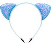 Glitter Cat Ears Headband Kitty Headband for Girls and Women Sparkly Hair Hoop Shiny Hairbands Hair Accessories for Daily