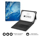 Funda con Teclado Subblim Keytab Pro Bluetooth para Tablets de 9'-11'/ Marmol Azul