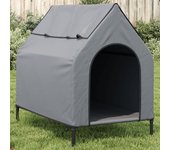 vidaXL Casa para perros tela Oxford y acero gris claro