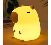 Capybara Regalo Luz Nocturna Habitación Infantil, Linda Lámpara de Cerdo de Agua para Niños, Luz de Noche de Silicona Suave USB Touch Niños Decoración como Navidad Cumpleaños Regalos para