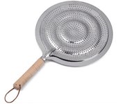Heat Diffuser Stove Pan Metal 21cm Cook Ring Wooden Handle Household Supply For Gas/Electric/Induction Cooker Kitchen Utensils