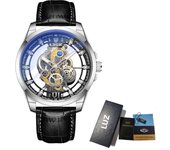 LIGE Fashion Luxury Quartz Watches for Men Warterproof Casual Sport Leather Man Watch Hollow Simple Wristwatch Relogio Masculino
