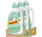 Detergente Líquido Hipoalergénico Norit Sensible Sin Perfume para Piel Sensible y Atópica - Pack de 3 X 2120 Ml