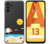 Funda Silicona Transparente para Samsung Galaxy A13 4G diseño Playa Dibujos