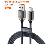 Toocki 6A USB Type C Cable For Samsung Huawei Realme Oneplus OPPO 100W Fast Charging Charger USB C Data Wire For iPhone 15 Pro