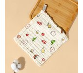 Toalla cuadrada de seersucker de algodón puro de alta densidad, seis capas, lavada, pañuelo pequeño, toalla absorbente, babero estampado para bebés y niños