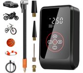 Compresor de Aire portátil, inflador de neumáticos de 4000 mAh para Coche, mini bomb Eléctrica para Bicicleta de 150 PSI con Pantalla digital y Luz LED, compresor Eléctrico para Coche, Moto, bicicleta y Balón.