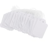 100Pcs Paper Tags with String Attached Marking Strung Tags Price Display Tags for Wedding Retail Product Jewelry Birthday
