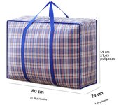 1PC foldable moving bag Large capacity woven bag snakeskin bag Waterproof portable mobile bag blue