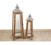 SET 2 FAROLES METAL/VIDRIO HM842362000 FIJALO DECORACION