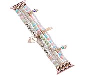 Bracelet Band For Apple Watch Strap Ultra 49mm 41/45mm 40/44mm 38/42mm Elastic Beaded Pendant Strap iWatch Series 9 8 7 6 5 3 SE