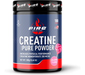 Fire Nutrition - Creatina Pure Powder 200 MESH - 300 Gr - 100% Creatina Monohidrato - Micronizada - Sabor Neutro o Sabor Lollipop
