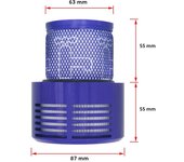 Washable Big Filter Unit For Dyson V10 Sv12 Cyclone Animal Absolute Total Clean Cordless Vacuum Cleaner, Replace Filter