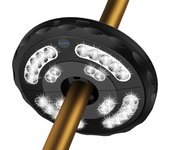 Luces para sombrillas, luz para sombrilla recargable de 28 LED, lámpara para sombrilla de patio con 3 modos de brillo, iluminación exterior para acampar, terraza, jardín, tienda de campaña