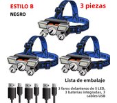 5 LED Flashlight Rechargeable with Built in Lithium Battery Strong Head Light Camping Adventure Fishing Cycling Headlamp