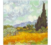 Panel decorativo del museo, listo para colgar. Van Gogh Vincent-Maizal con Cyprusses - Cm 100x100