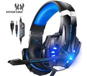 KOTION EACH Gaming Headset Casque Deep Bass Stereo Game Headphone with Microphone LED Light for PS4 Phone Laptop PC Gamer