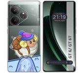 Tumundosmartphone Funda Silicona Transparente para Realme GT 6 / GT 6T 5G diseño Cabra Dibujos