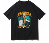 Rapper Eminem Graphic Print T Shirt Vintage Fashion Casual Crew Neck Short Sleeve  T Shirt Women