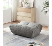 Reposapiés Kodsø tela de microfibra 35x80x65 cm - Gris [en.casa]