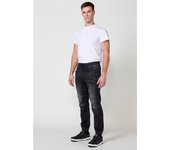 Koroshi Pantalón jogger denim con Cintura con goma elástica y Cinco bolsillos con uno cerillero con Detalles en las rodillas color Negro para Hombre