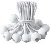 30 Cuerdas elásticas de bolas, Cuerdas elásticas de 15cm/6 ''para lonas de camping, tiendas de campaña, astas de bandera, equipaje y hogar (blanco)