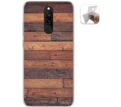 Tumundosmartphone Funda Gel Tpu para Xiaomi Redmi 8 diseño Madera 03 Dibujos