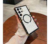 3D Flower Wireless Charge Plating Case For Samsung Galaxy S24Ultra S23 S22 S21 Z Flip 5 4 3 Shockproof PU Leather Cover