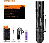 SuperFire MI80 Portable Led Flashlight Super Bright EDC Torch 160M long-range Aluminum alloy Camping Outdoor Fishing Lantern