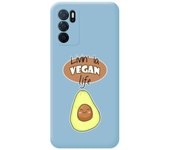 Funda Silicona Líquida Azul para Oppo A16 / A16s diseño Vegan Life Dibujos