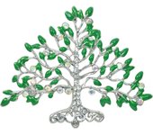 Verde - Broche árbol de Navidad con Luces y Adornos