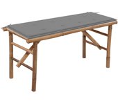 vidaXL Banco de jardín plegable con cojín bambú 118 cm