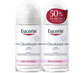 EUCERIN Desodorante Piel Sensible 24H Roll-On DUPLO 2x50ml ✅ Entrega 24/72h