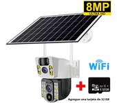 8MP 4K Wireless Solar Camera 4G Sim Outdoor Dual Lens Wifi IP Camera PIR Night Vision V380 Pro CCTV Security Protection Monitor